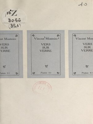 cover image of Vers sur verre